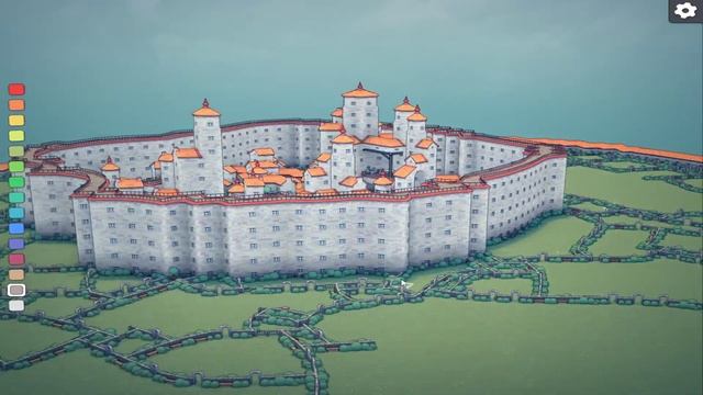 поострил город из аниме атака титанов в игре Townscaper смотреть онлайн
