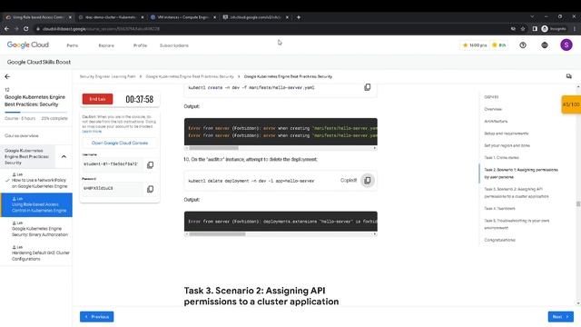 GCP Using Role based Access Control in Kubernetes Engine GSP493 смотреть онлайн