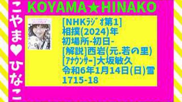 [ラジオ]相撲(2024)年-初場所-初日-[解説]西岩(元.若の里)[ｱﾅｳﾝｻｰ]大坂敏久令和6年1月14日(日)雪1715-18元原版45分57㎆300x194
