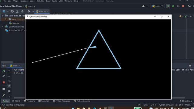 Created Dark side of the Moon album art using Python Turtle смотреть онлайн