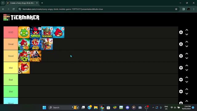 Angry birds game tier list смотреть онлайн