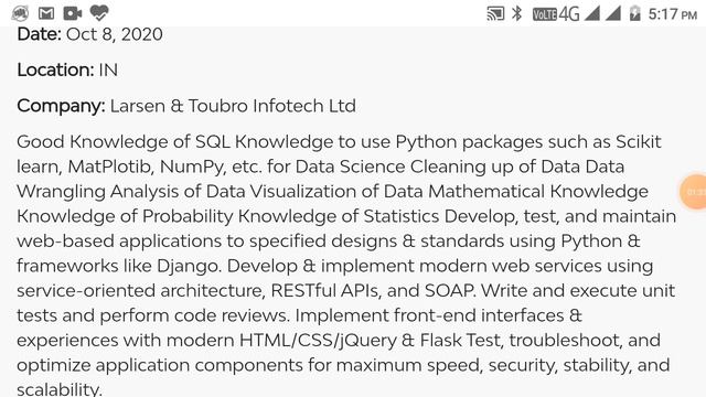 L&T Infotech Hiring 2020-2021 Batch Students as Python Developer |B.E, BTECH, M.E, M.TECH ELIGIBLE смотреть онлайн