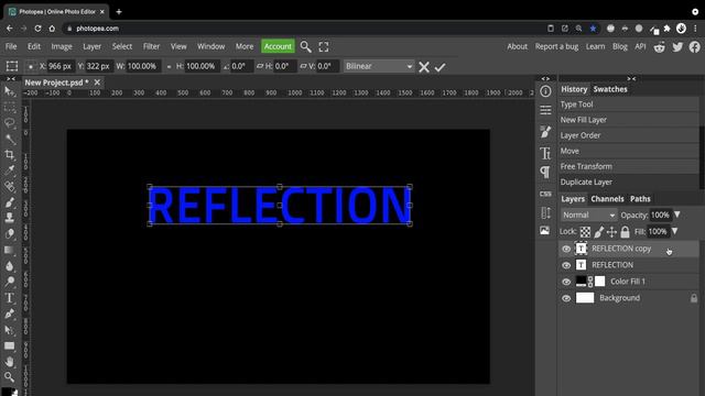 Photopea - How to create Text Refections смотреть онлайн