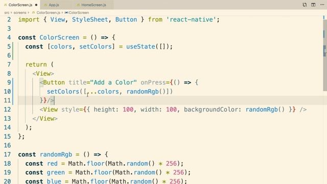 [React Native + Hooks] Adding Random Colors смотреть онлайн