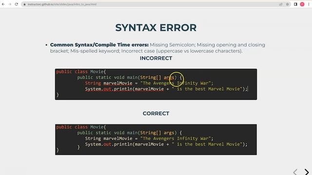 Intro. To Java (4 of 5): Types of Errors, Debugging ; Using System and Scanner Class смотреть онлайн
