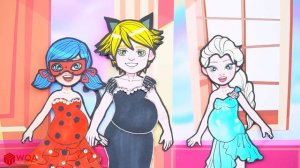 Бумажные Куклы Одеваются - Розовые И Голубые Наряды Беременной Мамы - Barbie Story & Crafts