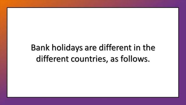 Bank Holidays in the UK and Northern Ireland: List смотреть онлайн