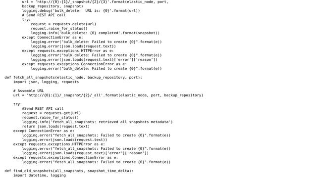 Python script to manage elasticsearch backups смотреть онлайн