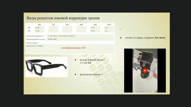 Виды очковых линз | Индексы очковых линз | Обзор очковых линз | Виды рецептов очковой коррекции смотреть онлайн