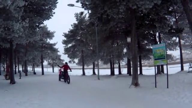 Фэтбайк+ велоприцеп+ лыжи смотреть онлайн