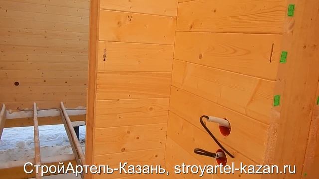 Строительство дома из Двойног бруса. Второй этаж и задувка эковаты. Казань смотреть онлайн