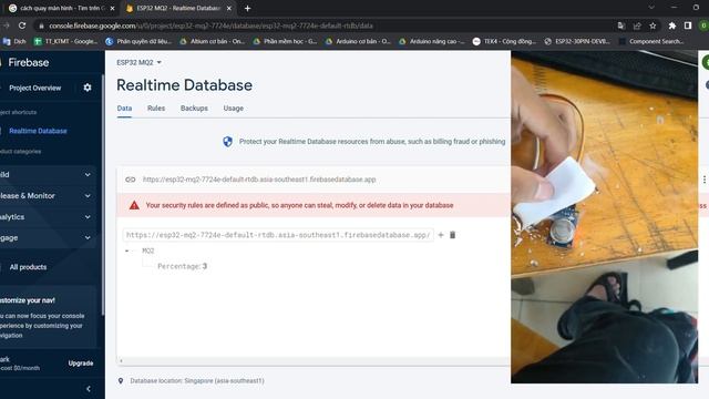 ESP32 MQ2 Realtime Database Firebase console смотреть онлайн