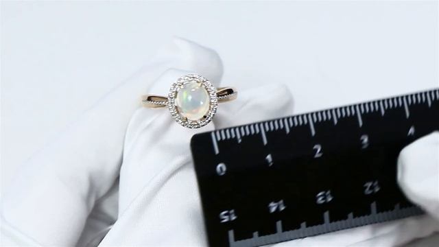 Золотое кольцо SOKOLOV 6014059 с бриллиантом и опалом смотреть онлайн