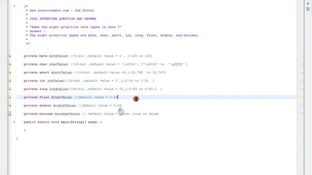 Name the eight primitive Java types in Java смотреть онлайн