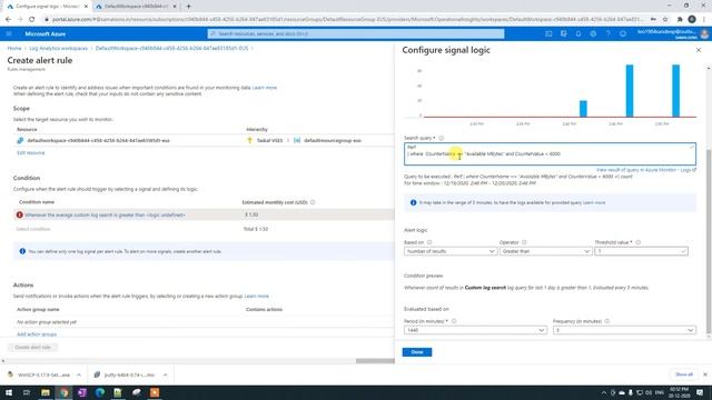 Lec-132 Azure in Hindi 103 & 104 - Azure Log Analytics Workspace - Config Alert Based On Query смотреть онлайн