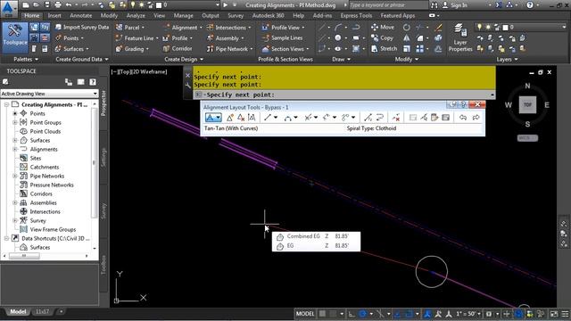 Creating Alignments Pi Method Civil 3D смотреть онлайн