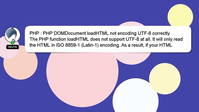 PHP : PHP DOMDocument loadHTML not encoding UTF-8 correctly смотреть онлайн