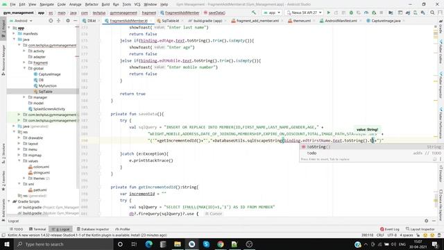 Gym Management App Part - 16: Add new members details in SQLite table смотреть онлайн