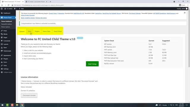 FC United - Correct Installation, Activation, Plugins, Demo import WordPress Theme смотреть онлайн