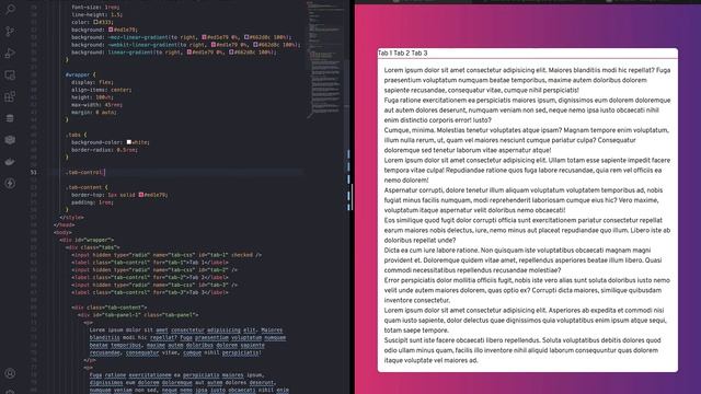 Pure CSS Tabs Using Only HTML & CSS | Easy Code смотреть онлайн