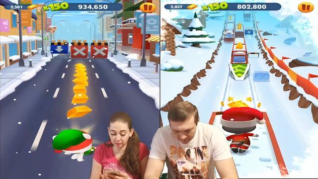 Бег за подарками в игре Том за золотом! Санта Том против Эльфа Анджелы от Каталекс! смотреть онлайн