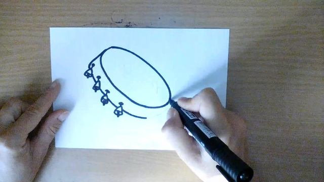 Как нарисовать бубен - How to draw a tambourine - 如何画一个手鼓 смотреть онлайн