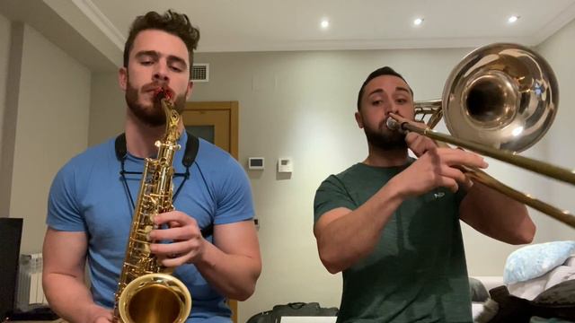 All of me - John Legend cover trombone & sax смотреть онлайн