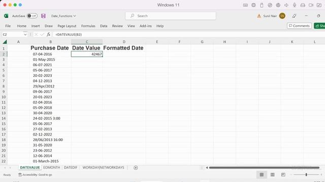 Excel DATEVALUE Function - Convert Text Date to Date Format in Excel смотреть онлайн