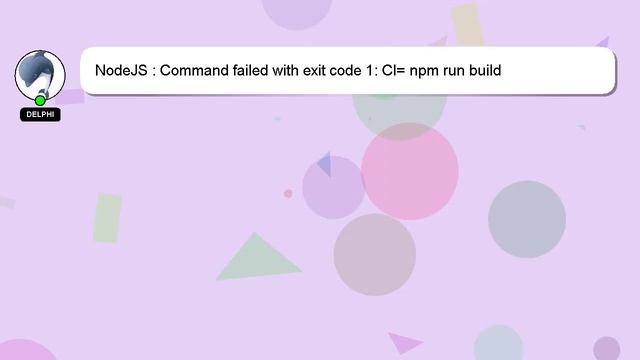 NodeJS : Command failed with exit code 1: CI= npm run build смотреть онлайн