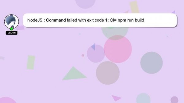 NodeJS : Command failed with exit code 1: CI= npm run build