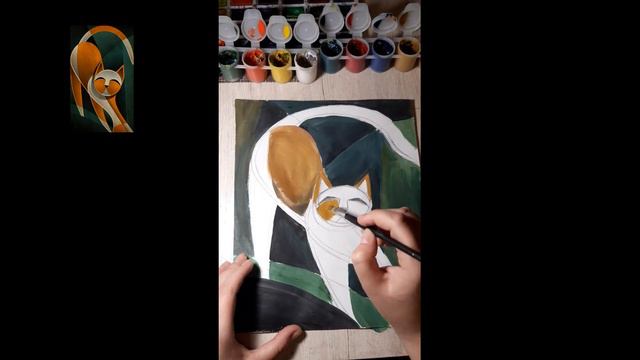 Стилизация кота гуашью смотреть онлайн