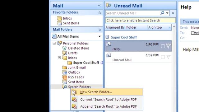 How To: Add a "Unread Mail Folder" in Microsoft Outlook 2007 смотреть онлайн