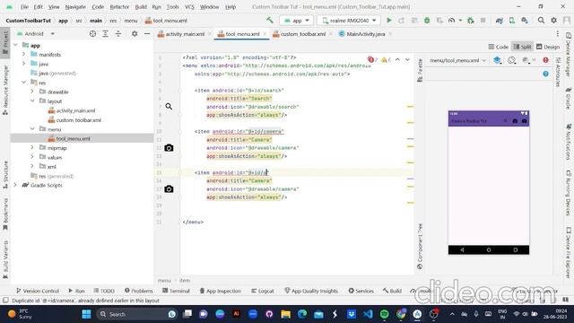 Custom Toolbar in Android | Android studio | Java | Android App Development смотреть онлайн