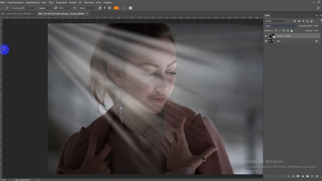 Как добавить блики и лучи на фотографию в Photoshop смотреть онлайн