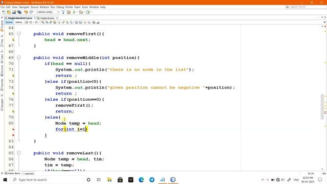 Singly Linked List Deletion Part - 2 || 3 Methods to remove Node || In JAVA смотреть онлайн