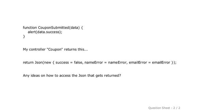 jQuery : Ajax.BeginForm, Calls Action, Returns JSON, How do I access JSON object in my OnSuccess JS смотреть онлайн