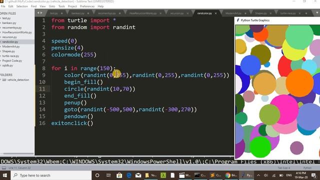 Python Turtle Graphics. How to choose random colors in Python. Random Colour Selection in Python. смотреть онлайн