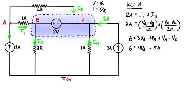 Nodal Analysis Supernode Example Problem смотреть онлайн