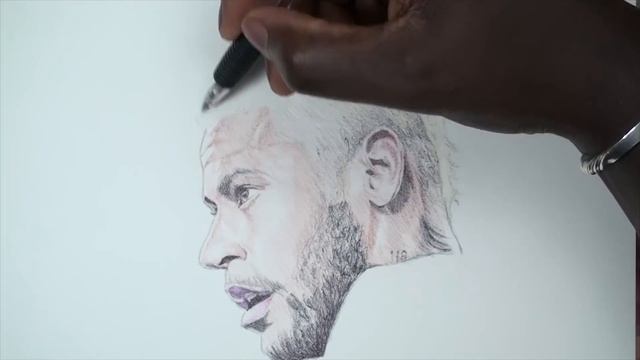 Drawing Neymar Jr - INKTOBER DAY 1 - FC Barca - DeMoose Art