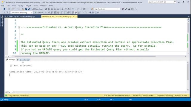 21. Estimated Query Execution Plans Vs Actual Query Execution Plans in MS SQLServer by Pandey Guruj смотреть онлайн