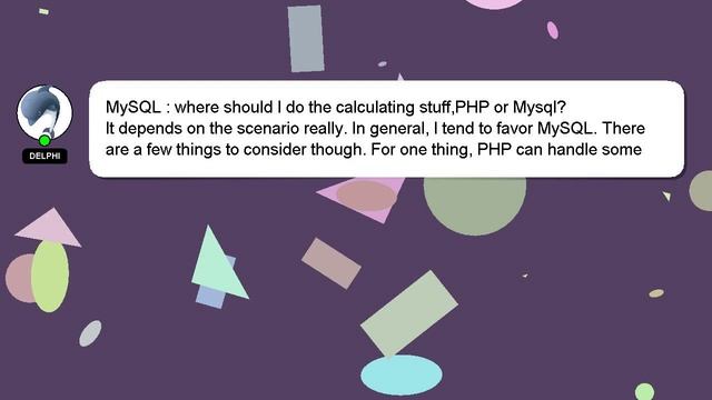 MySQL : where should I do the calculating stuff,PHP or Mysql? смотреть онлайн