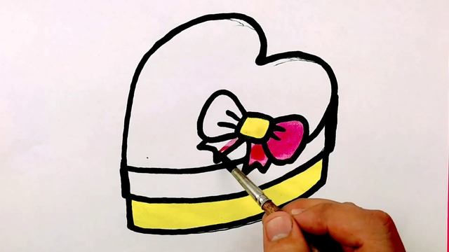 drawing gift box for children| draw picture| for kids| рисование подарочная коробка для детей| смотреть онлайн