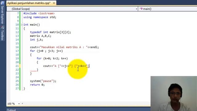 Penjumlahan Array 2 Dimensi Pemrograman C++ смотреть онлайн