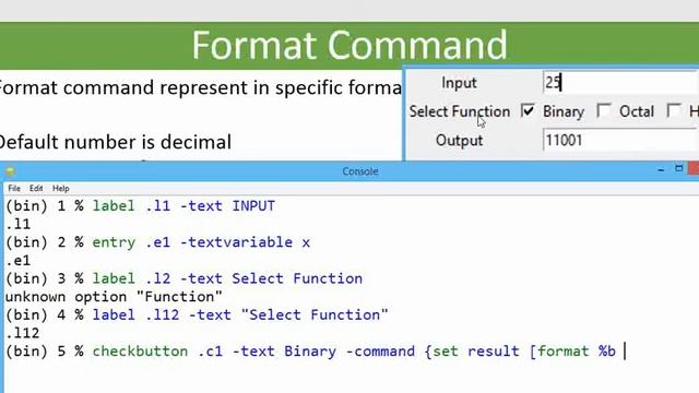 Format Command in Tcl/Tk (Number Conversion) смотреть онлайн