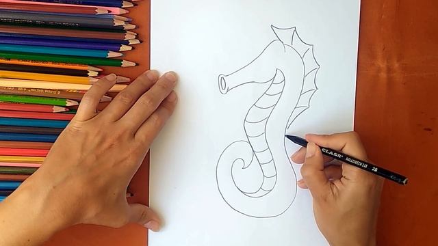Как нарисовать морского конька. Онлайн-школа рисования "Малевашки" смотреть онлайн