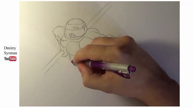 How To Draw Ninja Turtles Donatello, Как нарисовать черепашек ниндзя