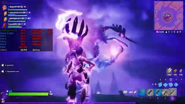 Fortnite Rei Da Tempestade - GTX 1050 2GB - Ryzen 3 1200 - 1080p - benchmark смотреть онлайн