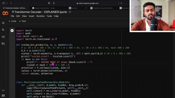 Transformer Decoder coded from scratch