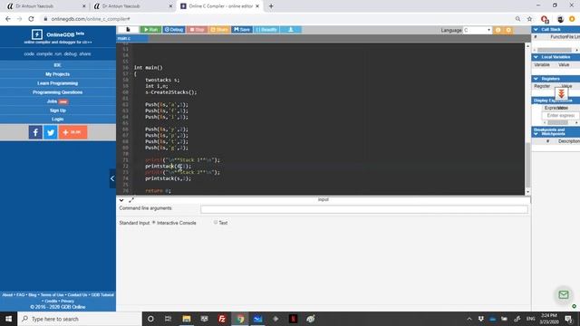 Data structures - Exercise - Keeping two stacks within a single linear array смотреть онлайн