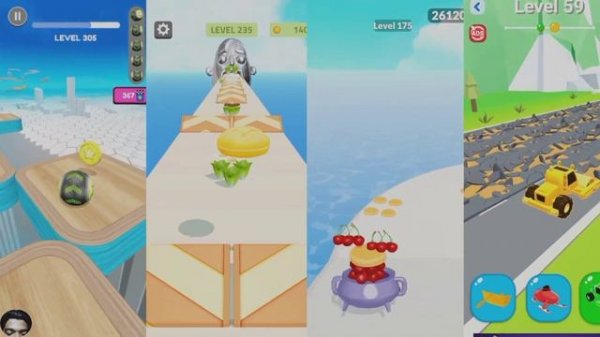 Satisfying Games : Going Ball | Sandwich Runner | Pancake Run | Shape Shifting - All Level gaming